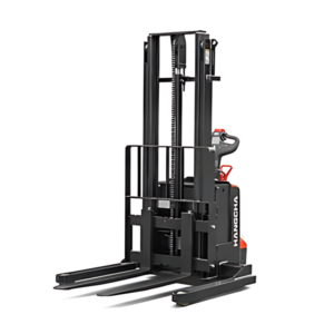 Transpalette gerbeur à service léger à longerons à conducteur accompagnant