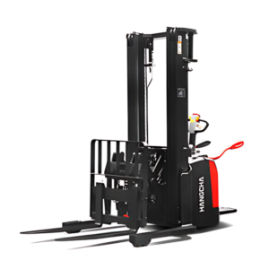 Transpalette industriel à longerons à conducteur accompagnant ou porté à pantographe